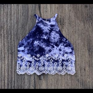 Kendall & Kylie Embroidery Tie Dye Top